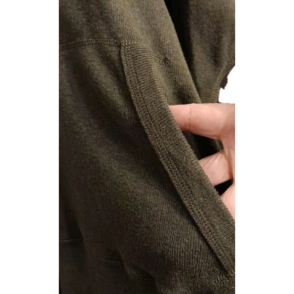 Ralph Lauren Vtg Sweater Henley SZ XL Hooded Hand Pockets Old Money Olive Green - Picture 9 of 11